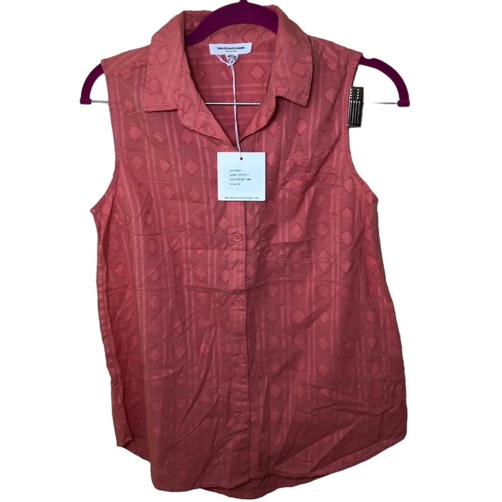 Beachlunchlounge sleeveless button front blouse size XS